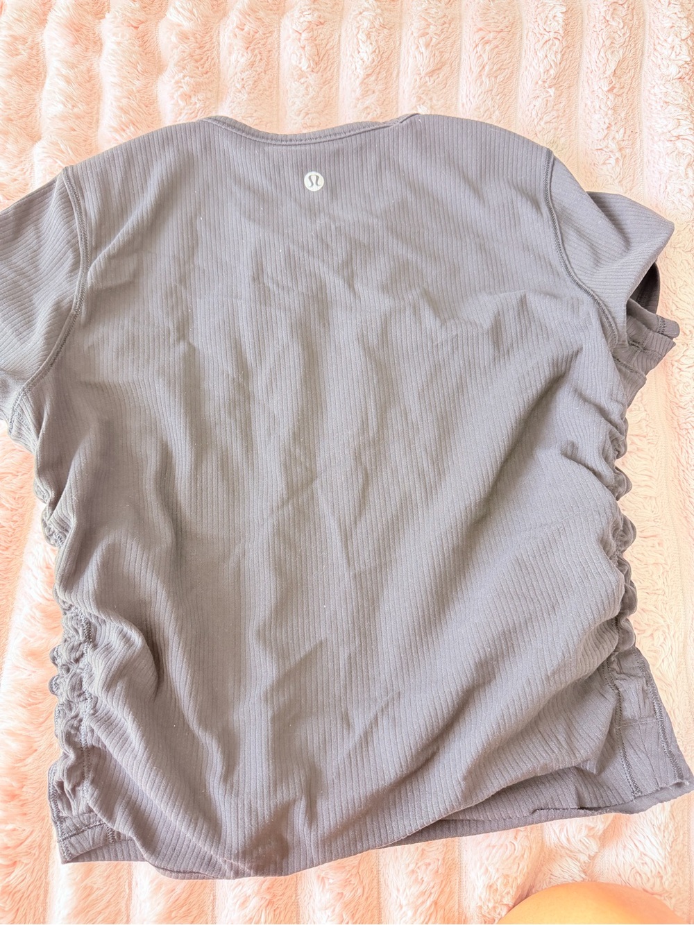 lululemon athletica Short-Sleeve Ribbed Top in Light Gray